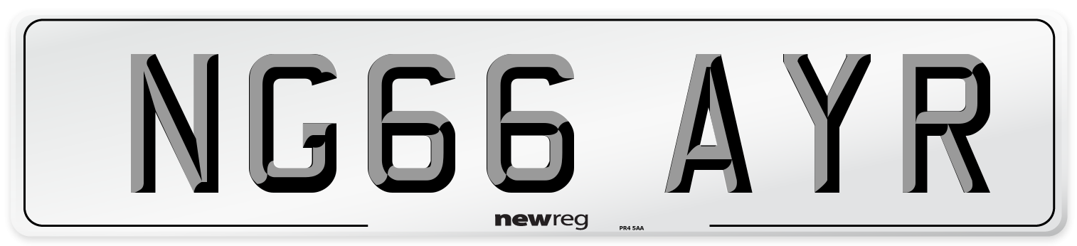 NG66 AYR Number Plate from New Reg